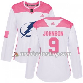 Tampa Bay Lightning Tyler Johnson 9 Adidas 2017-2018 Weiß Pink Fashion Trikot Authentic - Dame